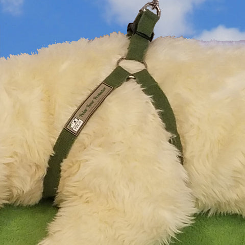 Polar Bear Protector green hemp step-in harness